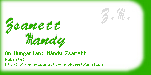 zsanett mandy business card